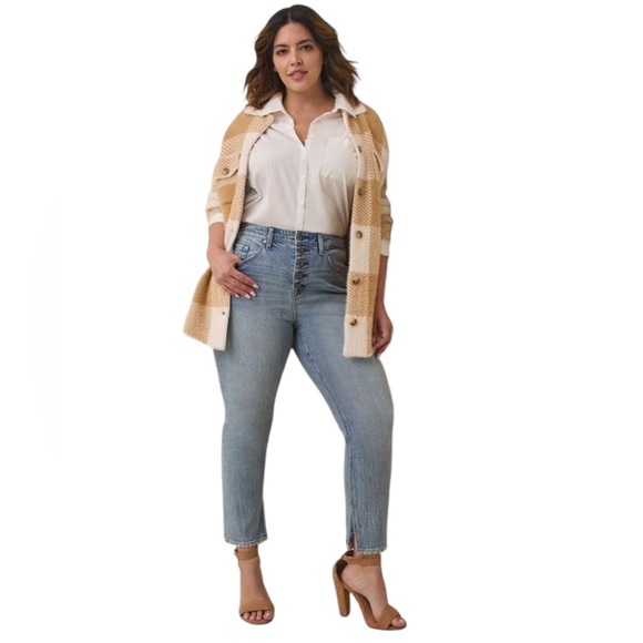 Torrid Mom Straight Vintage Stretch High-Rise Jean Button Fly Women's size 28 - Picture 4 of 12